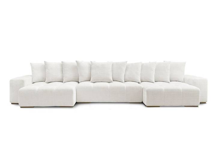 Wohnlandschaft BOBOCHIC ANAKIN Stoff mit Textur weiss