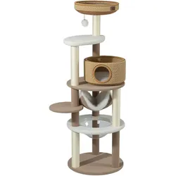 Wiltec Forest Lodge 168cm Kratzbaum beige Katzenbaum Katzenkratzbaum Kletterbaum (168 cm), Katzenbaum