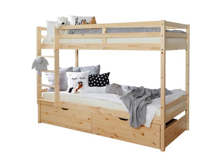 Livetastic Etagenbett, Kiefer, Holz, Kiefer, massiv, 90x200 cm, für Rollrost geeignet, Kinderzimmer & Jugendzimmer, Kindermöbel, Kinderbetten, Etagenbetten