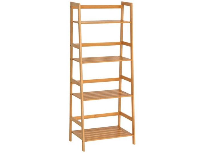 Etagère échelle en bambou 4 niveaux bibliothèque style naturel 48L x 31 5l x 120H cm