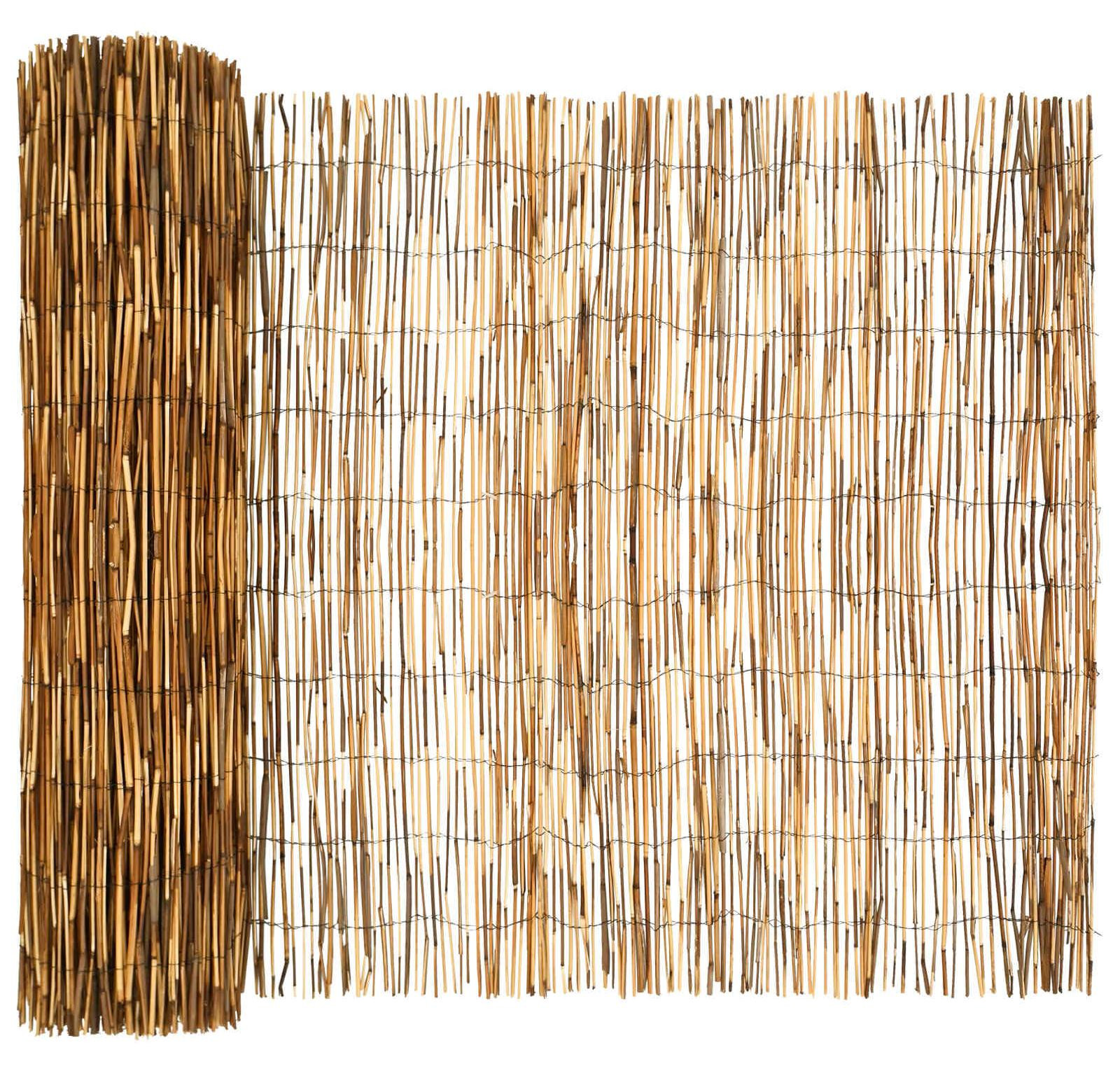 vidaXL Tuinhek van koolstofvezel in rietstijl, Breedte: 600 cm, Hoogte: 100 cm