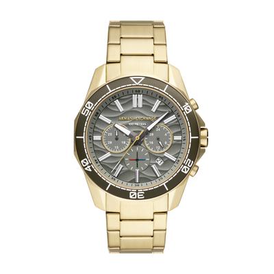 Chronograph ARMANI EXCHANGE, goldfarben, anthrazit, anthrazit, Armbanduhren, Herren, gelbgoldfarben-schwarz, Chronograph, Quarzuhr, Armbanduhr, Herrenuhr, Edelstahlarmband, analog, Tag