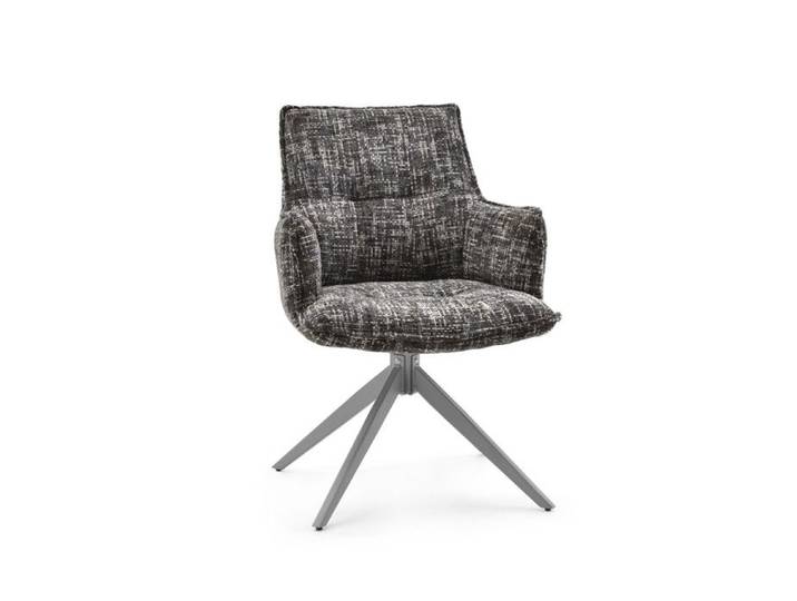Chaise de salle à manger - hjh LIVING - Tavaro - Gris - Tissu