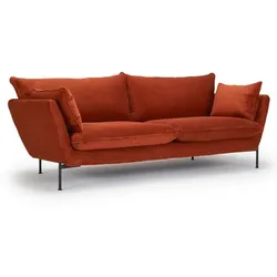 Nordic Collection Sofa Hasle Lux Cord Burned Orange 3-Sitzer