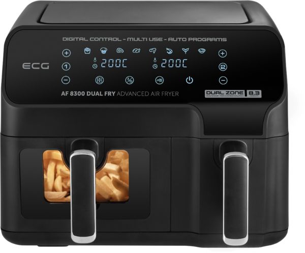 ECG AF8300 Doppel Heißluftfritteuse 8,3 l 2700 W (Schwarz) 100001916714