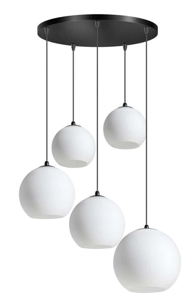 Grote vide hanglamp Orb Opal ETH in zwart of wit