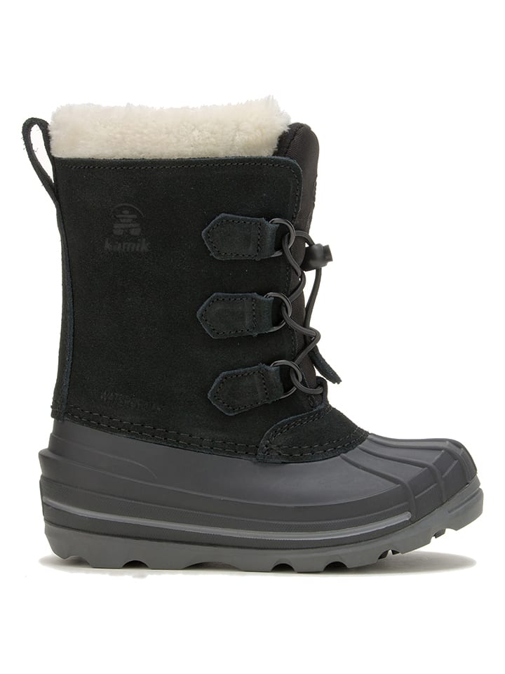 Kamik Leder-Winterstiefel "Snowdash" in Schwarz - 31