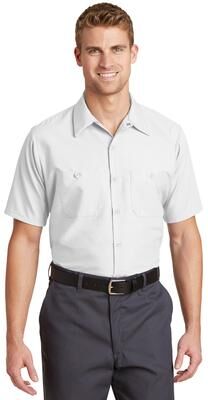 Red Kap SP24 Short Sleeve Industrial Work Shirt in White size 6XLR   Polyester Blend SL20, SB22, RKSP24, SP20, CS20, SP24L