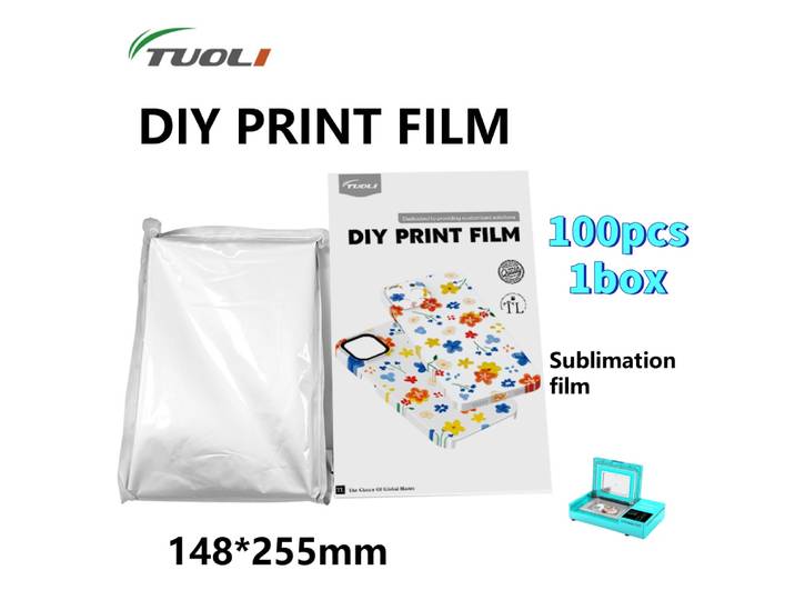 TUOLI 100 pièces/boîte Film de Sublimation papier vierge Photo pour TL-X9 coque de téléphone impression Machine de transfert de chaleur personnalisée travail bricolage