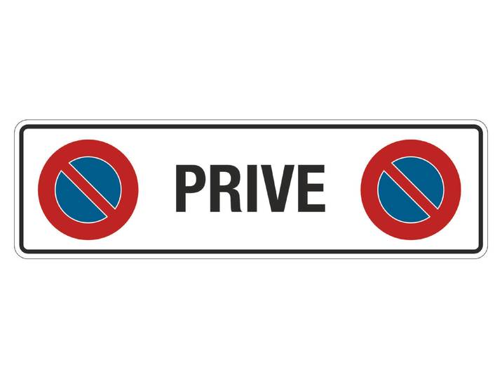 Schild Privé + Symbol Interdit 33 × 9.5 cm