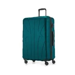 Suitline -  Großer Reisekoffer mit Erweiterung, Trolley Hartschale matt, 4 Rollen, ABS, TSA, Aquagrün