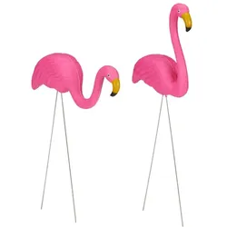 Relaxdays 4 x Flamingo Figur Pink