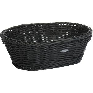 Westmark Brotkorb Saleen, geflochten, aus Kunststoff, 25,5 x 19 x 8 cm, oval, schwarz