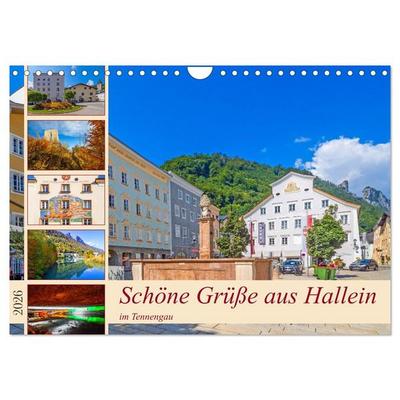 Schöne Grüße aus Hallein (Wandkalender 2026 DIN A4 quer), CALVENDO Monatskalender
