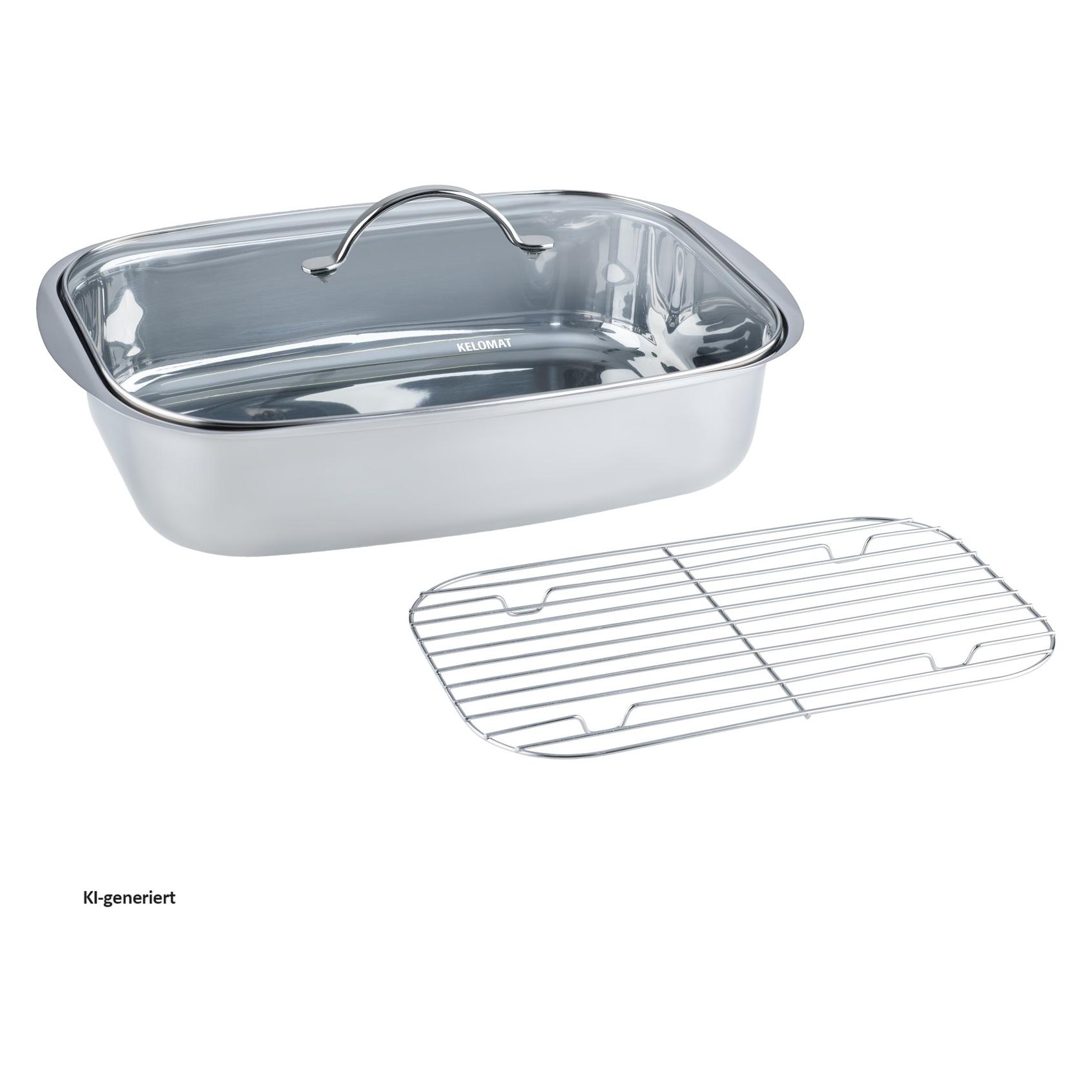 Kelomat Bräter eck. m.GLD 36x24,5x9cm (Bräter + Schmortopf, Edelstahl) (2195359)