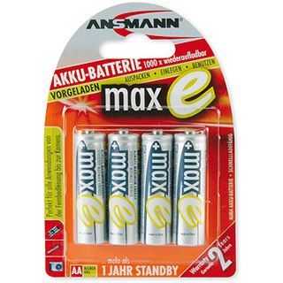 ANSMANN maxE HR6 Nickel-Metall-Hydrid AA Mignon Akku 2100 mAh 4er Pack