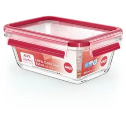 emsa Vorratsdose Clip&Close 850 ml Glas Rot