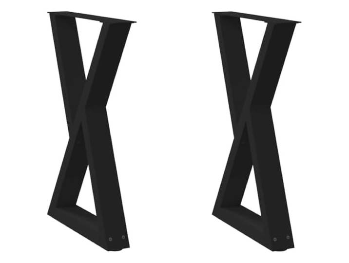 HGPOTUY Esstisch Beine 2 STK. Schwarz 50x(72-73,3) cm Stahl Pulverbeschichteter Stahl, verstellbare Fußnivellierungen, vorgebohrte Löcher, Schrauben inklusive, Tischplatte nicht