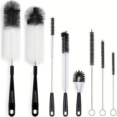 BlastClean Bottle Brush Set With Long Handle For Wine Bottles, Thermos, Beer Bottles & Narrow Containers black