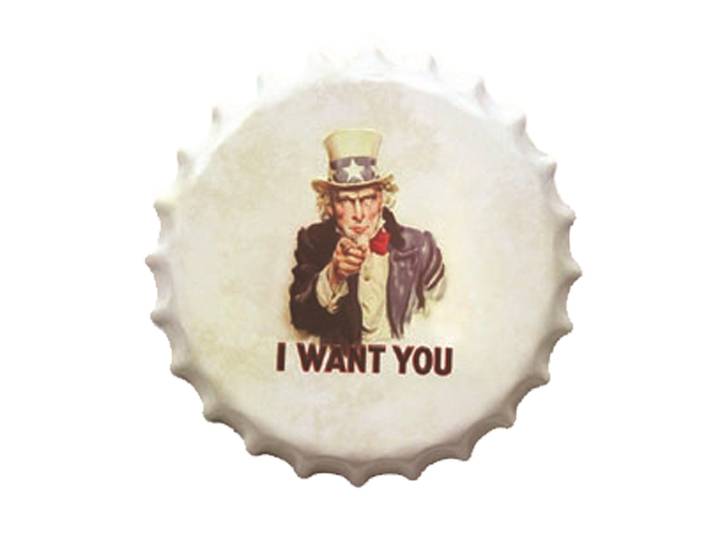 Plaque publicitaire de style Capsule avec l'inscription I Want You