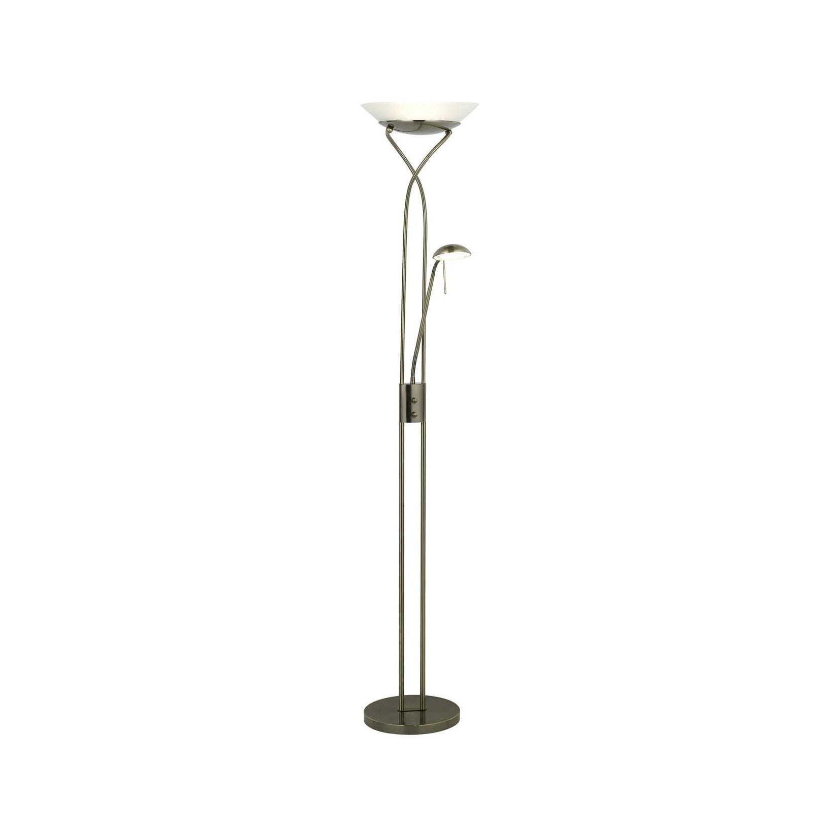 BRILLIANT Lampe Ollie LED Deckenfluter Lesearm messing antik 1x 18W LED integriert (SMD), (1600lm, 3000K) Fluter und Lesearm über Drehdimmer einstellbar