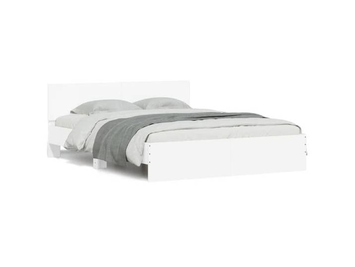@FRENCH Cadre de lit adulte - Structure de lit 2 personnes - blanc 140x190cm 8517041