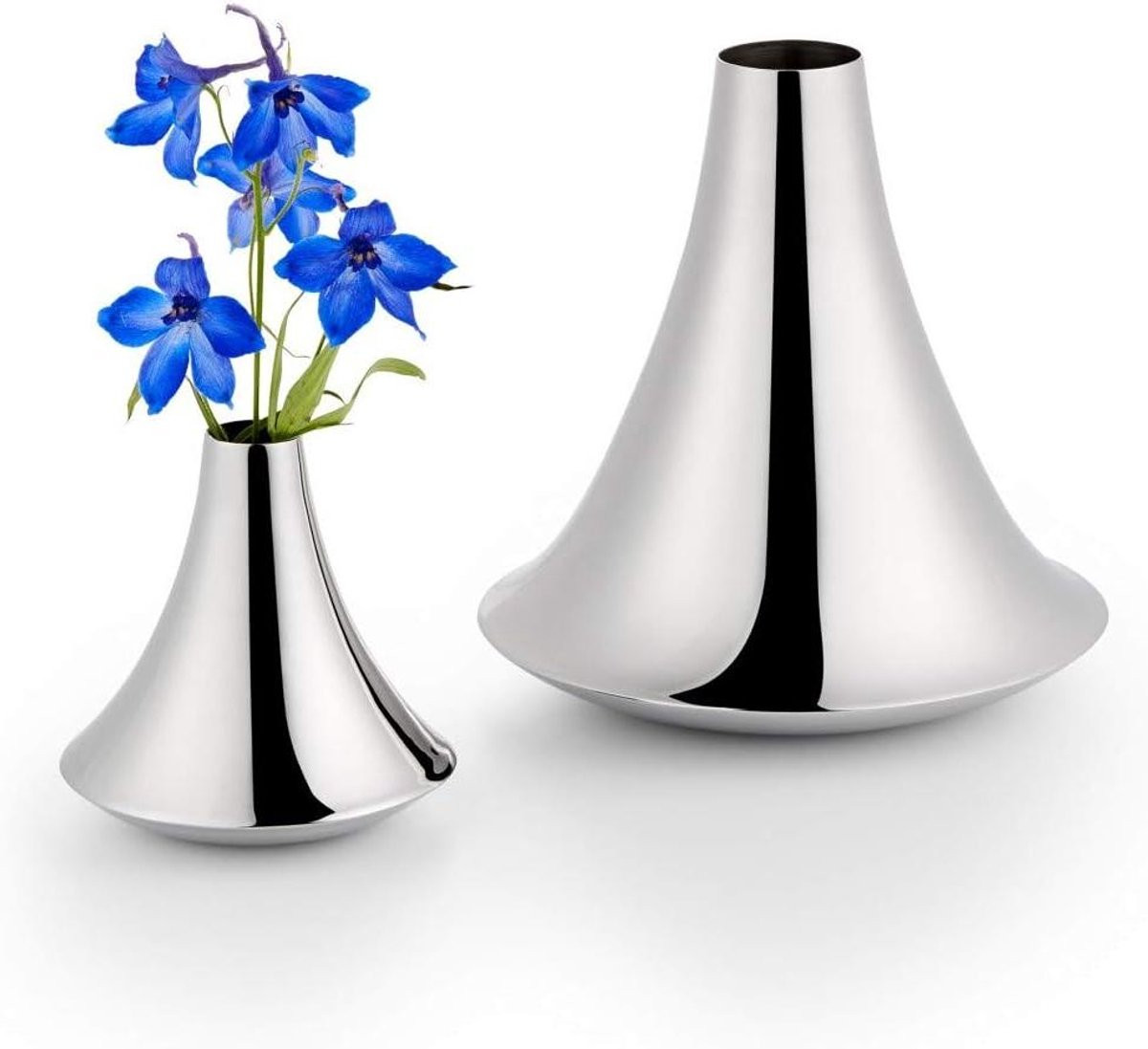 Zilveren Vaas Elbharmonie voor Bloemen Decoratie - Hoogte: 12 cm
