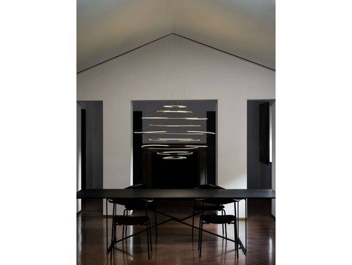 Drop 9 Pendelleuchte Satin Silver - Nemo Lighting - Esszimmer - Kunststoff - Ring