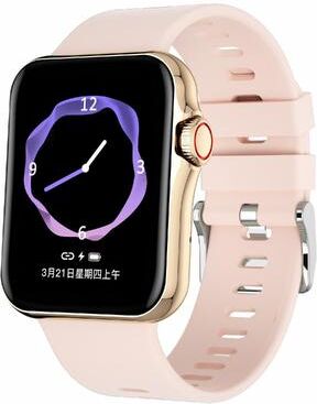 CaseAndConnect D07 NFC Smart Watch 1.7 Inch HD Fitness Tracker Watch With Heart Rate Monitor Gold gold