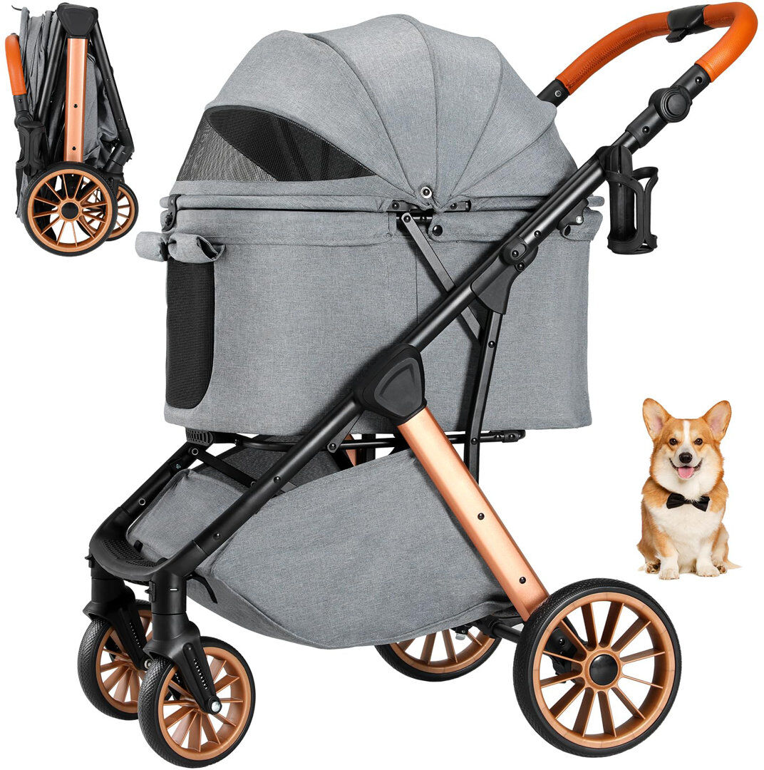 Archie & Oscar Foldable Pet Vehicle Travel Carrier Pink 102cm H X 34cm W X 73cm D