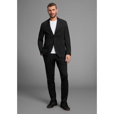 Anzug BRUNO BANANI "Komfort – leicht, flexibel, knitterarm, modern", Herren, Gr. 52, U + N + S Gr, schwarz, Web, Obermaterial: 77% Polyester, 23% Elasthan. Futter Oberteil: 100% Polyester, unifarben, slim fit, Anzüge, Sommerleicht – kein Schwitzen,...
