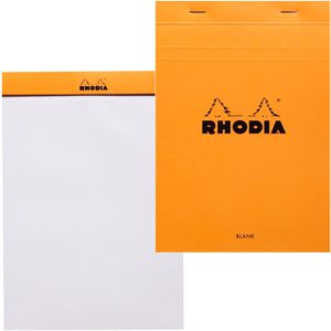 Rhodia Notizblock 16000C, orange, A5, blanko, 80 g/m², geheftet, 80 Blatt / 160 Seiten