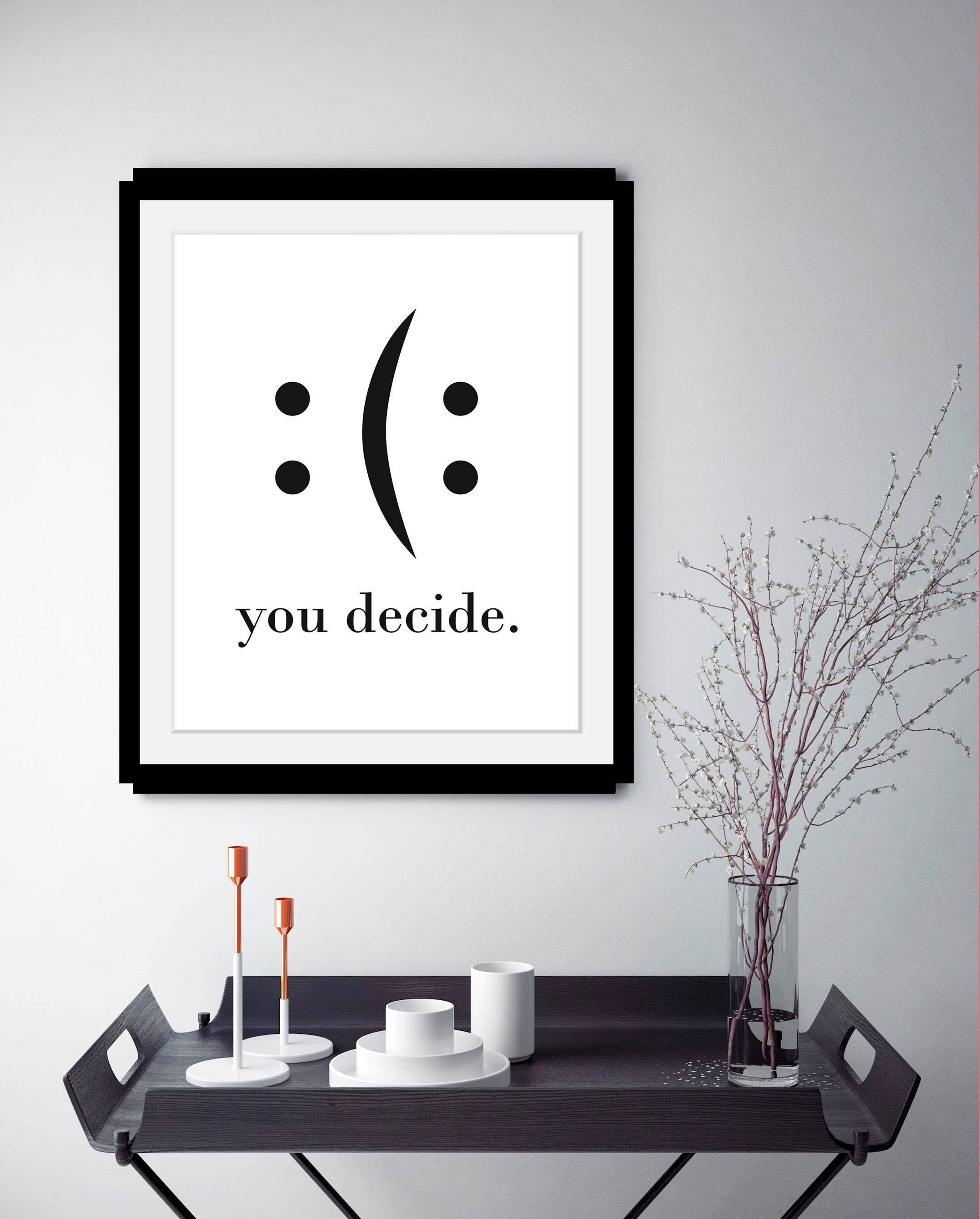 Bild mit Rahmen QUEENCE "oder Poster, you decide", schwarz (farbe rahmen: schwarz, farbe bild(er): schwarz), B:50cm H:70cm T:3cm, Acrylglas, Holz, Papier, Bilder, Bild mit Rahmen, HD Premium Druck