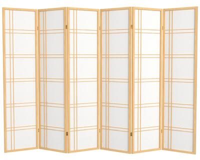 Red Lantern 6 ft. Tall Double Cross Shoji Screen