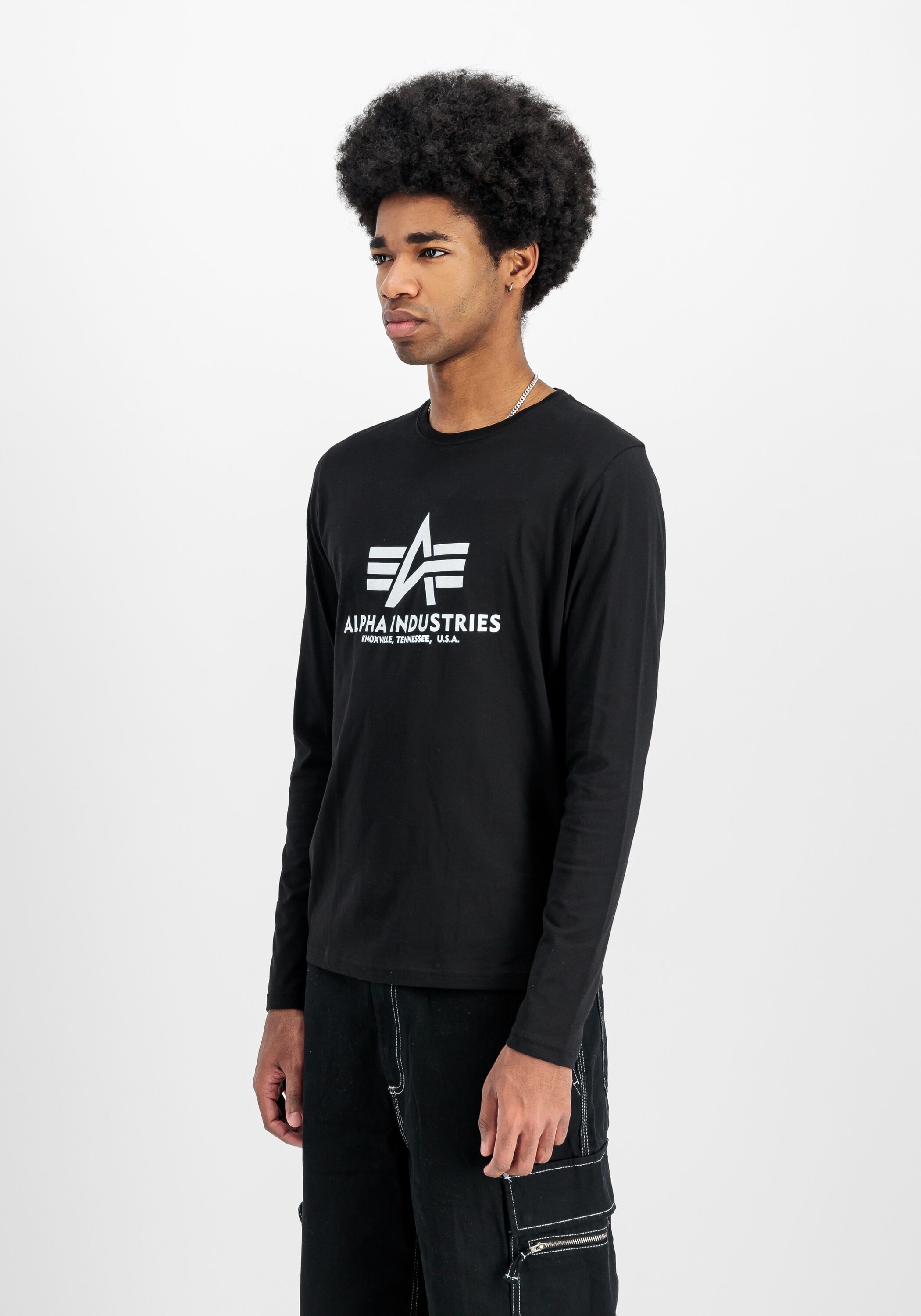 Longsleeve ALPHA INDUSTRIES "Basic BL Longsleeve", Herren, Gr. XXL, schwarz, Obermaterial: 100% Baumwolle, Shirts Longsleeve schwarz XXL