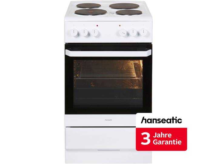 HANSEATIC Platten-Standherd 89317732 , Energieeffizienz: A, weiß, Herdsets, inkl. 3 Jahre Herstellergarantie, Platten-Standherd