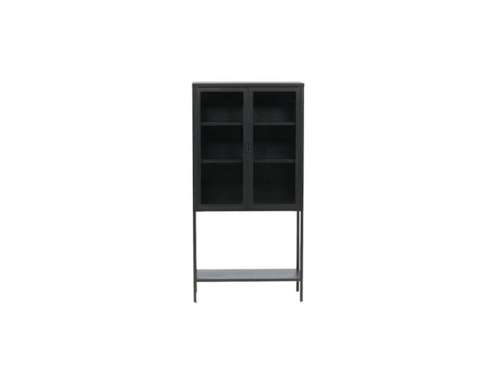 Buffet haut avec portes vitrées en métal 150cm MILTON métal + verre