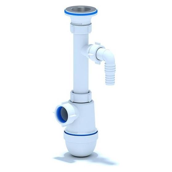 Ani Plast WASHBASIN SIPHON 11/4X32 WITH BRANCH S/M (Flaschensiphon, 1 1/4") (33034051)
