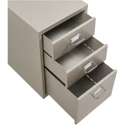 En.Casa, Rollcontainer, Rollcontainer Kökar mit 3 Schubladen 48x28x41 cm Kamelfarben (28 x 41 x 48 cm)