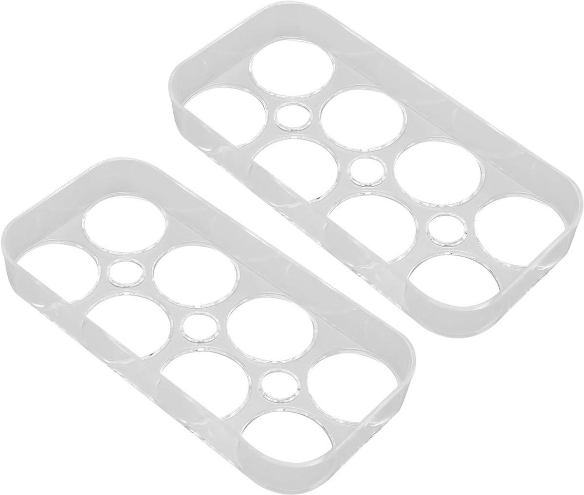 Eierhouder Set van 2 stuks met transparante tray en 8 compartimenten voor gemakkelijke bewaring in de keuken