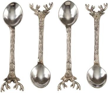 Saro Lifestyle Reindeer Handle Cocktail Spoons (Set of 4)