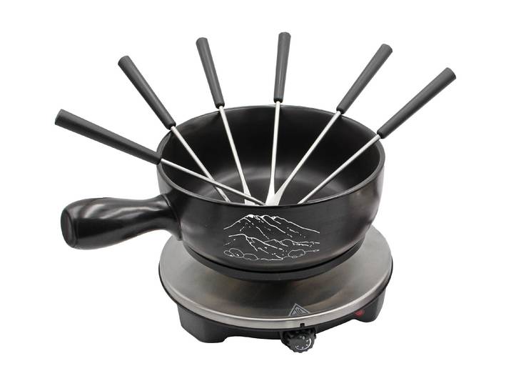 OHMEX Fondue Set OHM-FND-1507 8 Teile , schwarz, B:32cm H:8,5cm, Fondues, Fondue