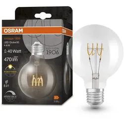 OSRAM LED VINTAGE E27 Glühlampe Globe 90 dimmbar 4,8W wie 40W warmweißes gemütliches Licht
