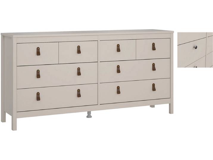 Kommode MADRID 8 Schubladen 38.4x159.6x79.7cm kaschmir matt