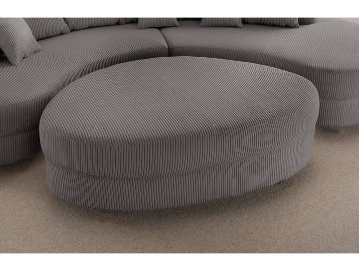 Polsterhocker, 100% Polyester, Grau, 150×96 cm, Gepolstert, Modern, Inosign