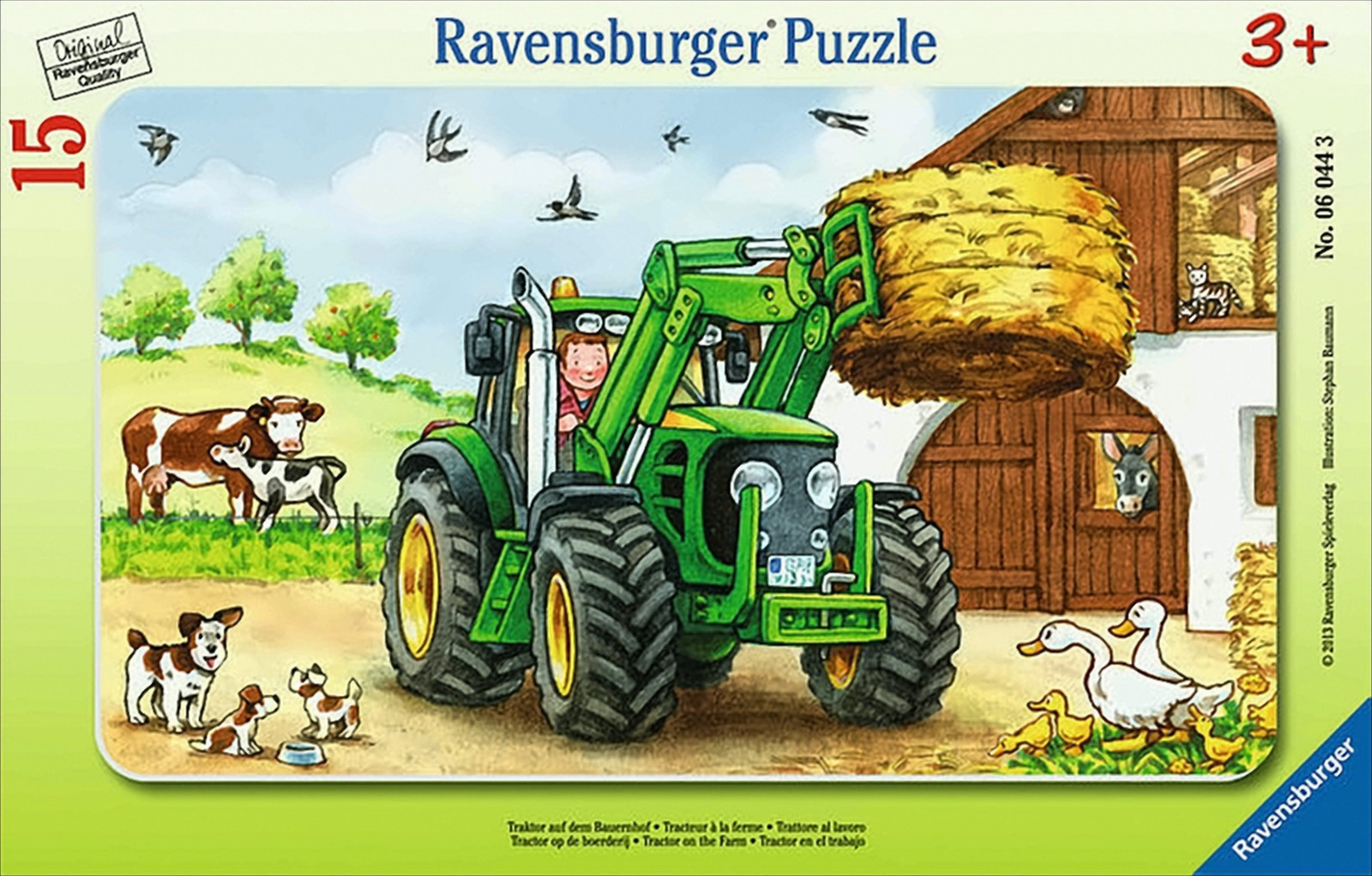 Ravensburger Puzzel Tractor op de boerderij met 15 stukjes