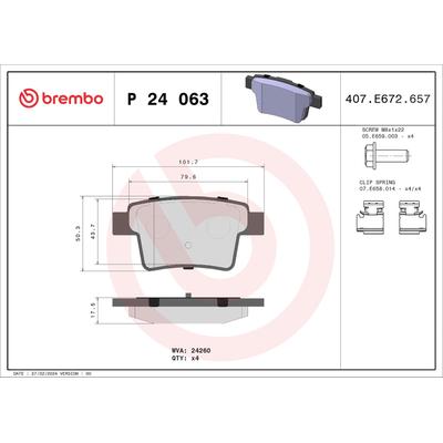 Brembo Bremsbelagsatz, Scheibenbremse [Hersteller-Nr. P24063] für Jaguar, Ford, Proton, Ford Usa
