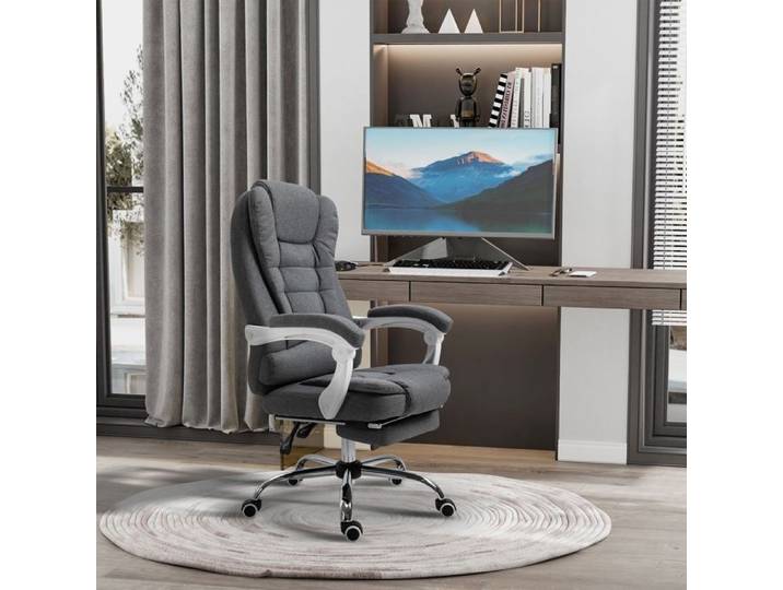 Chaise de bureau - DREAMMESPACE - Ergonomique - Repose-pieds pliable - Réglable en hauteur - Dossier inclinable