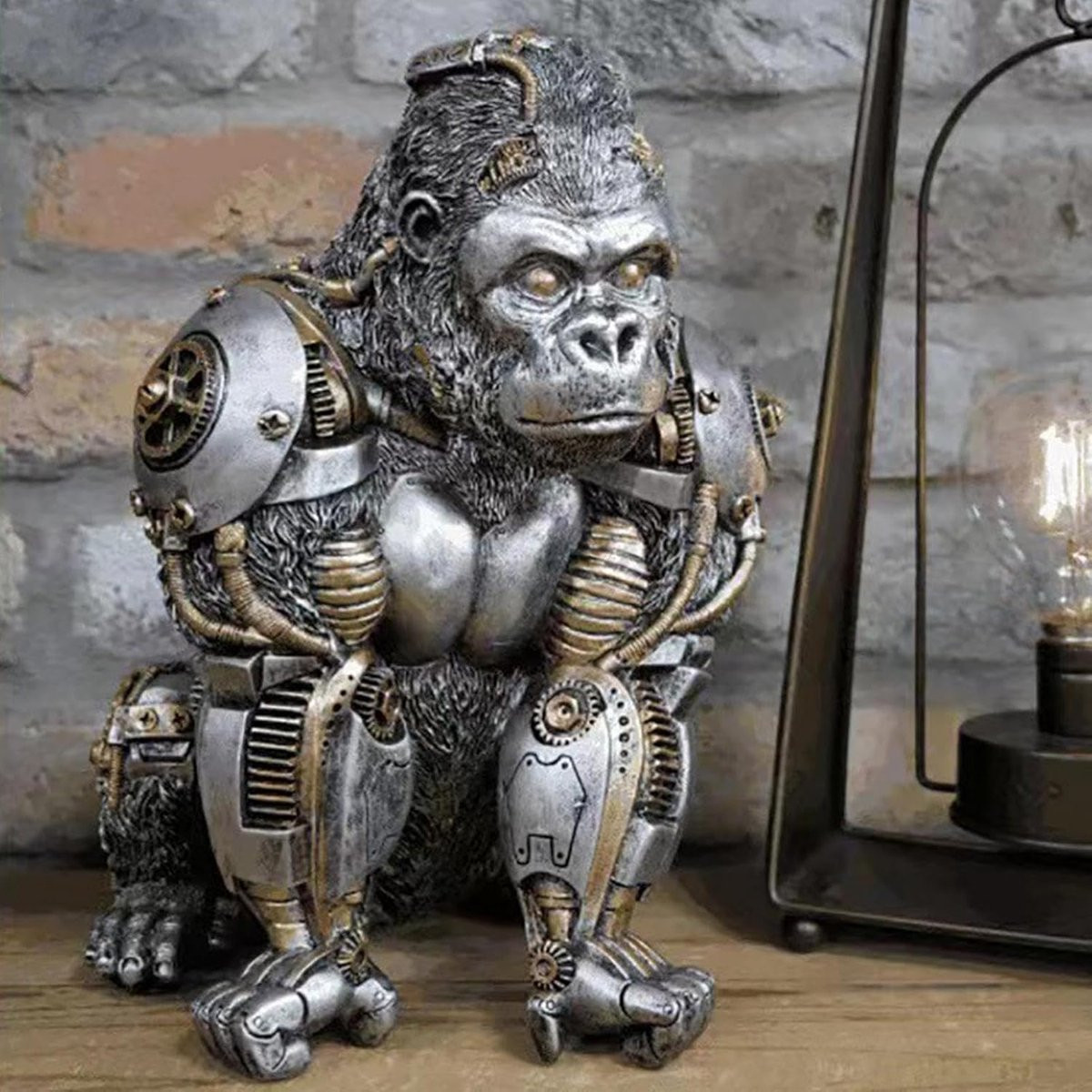 Gorilla Beeld - Unieke Dier Decoratie met Ingewikkeld Ontwerp - 24 x 24 cm
