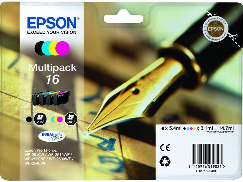 Epson 16 (C13T16264012) Cartouche d'encre - 4 couleurs - Multipack